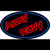 Army Navy With Blue Round Neon Skilt