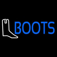 Blue Boots With Logo Neon Skilt