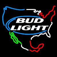Bud Light Usa Map Beer Sign Neon Skilt