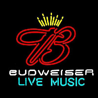Budweiser Live Music 2 Beer Sign Neon Skilt