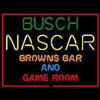 Busch NASCAR Browns Bar and Game Room Neon Skilt