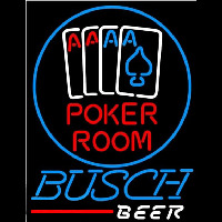 Busch Poker Room Beer Sign Neon Skilt