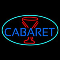 Cabaret With Wine Glass Neon Skilt
