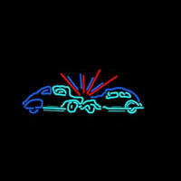 Car Crash Sign Neon Skilt