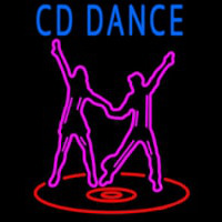 Cd With Dancing Couple Neon Skilt