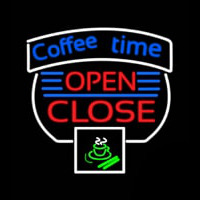Coffee Time Open Close Neon Skilt