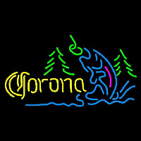 Corona Fishing Lake Beer Sign Neon Skilt