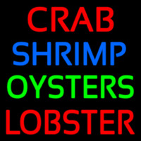 Crab Shrimp Lobster Oyster Neon Skilt