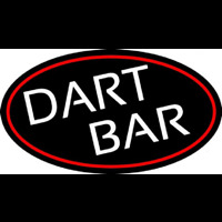 Dart Bar With Oval With Red Border Neon Skilt