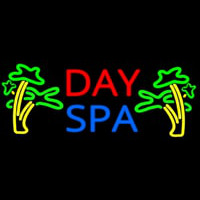 Day Spa With Palm Trees Neon Skilt