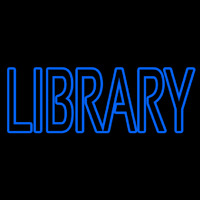 Double Stroke Library Neon Skilt