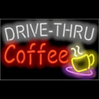 Drive Thru Coffee Cafe Neon Skilt