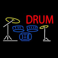 Drum Set 1 Neon Skilt