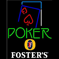 Fosters Green Poker Red Heart Beer Sign Neon Skilt
