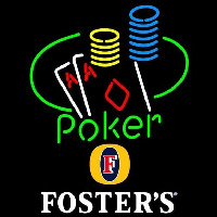Fosters Poker Ace Coin Table Beer Sign Neon Skilt