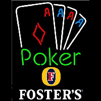 Fosters Poker Tournament Beer Sign Neon Skilt