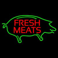 Fresh Meats With Pig Neon Skilt