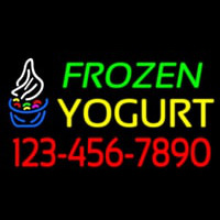 Frozen Yogurt With Phone Number Neon Skilt