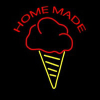 Home Made Ice Cream Cone Neon Skilt