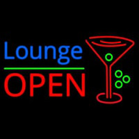 Lounge With Martini Glass Open 1 Neon Skilt