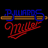 Miller Billiards With Stick Pool Neon Skilt