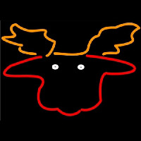 Moose Head with Logo Neon Skilt