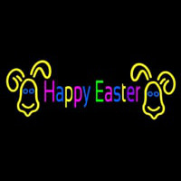 Multicolor Happy Easter Neon Skilt