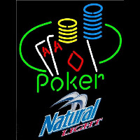 Natural Light Poker Ace Coin Table Beer Sign Neon Skilt