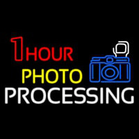 One Hour Photo Processing With Logo Neon Skilt