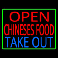 Open Chinese Food Take Out Neon Skilt