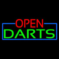 Open Darts With Blue Border Neon Skilt