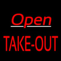 Open Take Out Neon Skilt