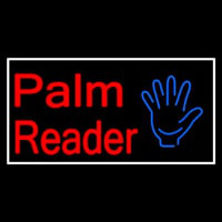 Palm Reader White Border Neon Skilt