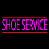 Pink Shoe Service With Line Neon Skilt