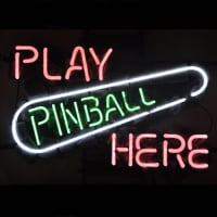 Play Pinball Here Game Room Øl Bar Neon Skilt
