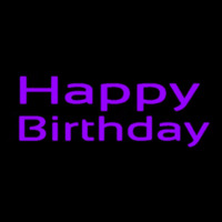 Purple Happy Birthday Neon Skilt