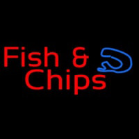 Red Fish And Chips Neon Skilt