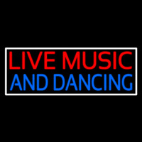Red Live Music Blue And Dancing 2 Neon Skilt