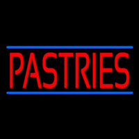 Red Pastries Blue Border Neon Skilt