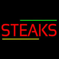 Red Steaks Neon Skilt