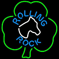 Rolling Rock Horsehead Shamrock Neon Skilt