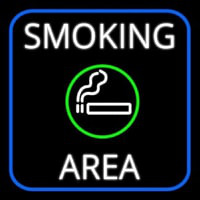 Round Smoking Area With Cigar Neon Skilt