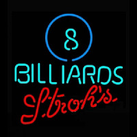 Strohs Ball Billiards Pool Neon Skilt