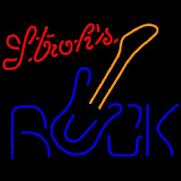 Strohs Rock Guitar Beer Sign Neon Skilt