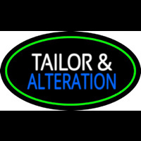Tailor And Alteration Oval Green Neon Skilt