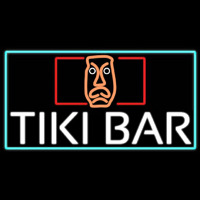 Tiki Bar Sculpture With Turquoise Border Real Neon Glass Tube Neon Skilt