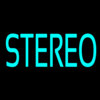 Turquoise Stereo Block Neon Skilt