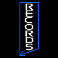 Vertical White Records Neon Skilt
