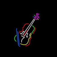 Violin With Logo Neon Skilt