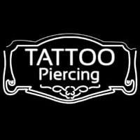 White Tattoo Piercing Neon Skilt